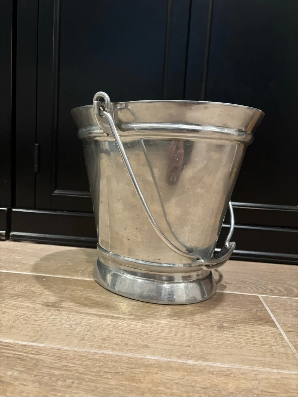 Pottery Barn Silver Champagne Ice Bucket Cooler Vase Planter Metal Heavy